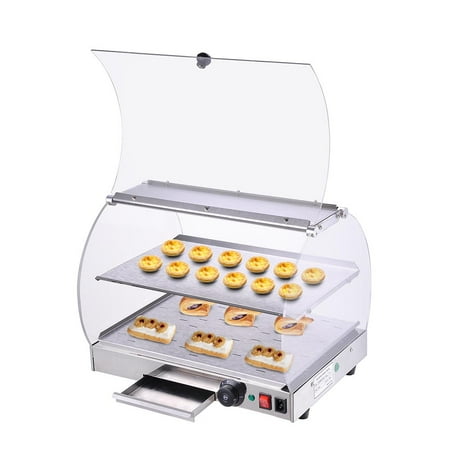 Countertop Storage Cabinet Yescom Commercial Electric Food Pizza Pastry Warmer Countertop Heating Display Curved Acrylic Cover Cabinet Show Case ()