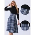 thumbnail image 2 of DARING DIVA Women's High Elastic Waist Fall Winter A-Line Midi Skirt XL Dark Blue, 2 of 6