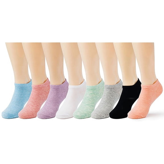 Roll Up Back to School Colorful Casual Ankle Socks 8 Pack