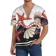thumbnail image 1 of Fotbe Starfishes Shells Camisa Estampada de Manga Corta para Hombre, Casual de Verano, Estilo Playero, Sin Arrugas-Small, 1 of 5