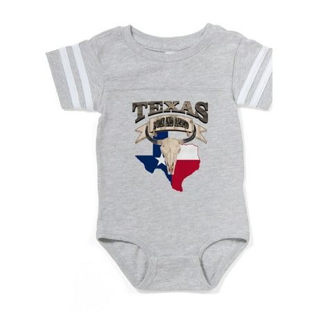 

CafePress - Bull Skull Born Texas - Cute Infant Baby Football Bodysuit