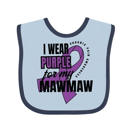 

Inktastic Chronic Pain I Wear Purple For My Mawmaw Gift Baby Boy or Baby Girl Bib