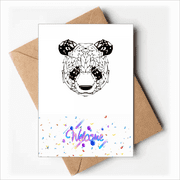 Pieces Art Panda Herbivores Fat Lovely Welcome Back Greeting Cards Envelopes Blank