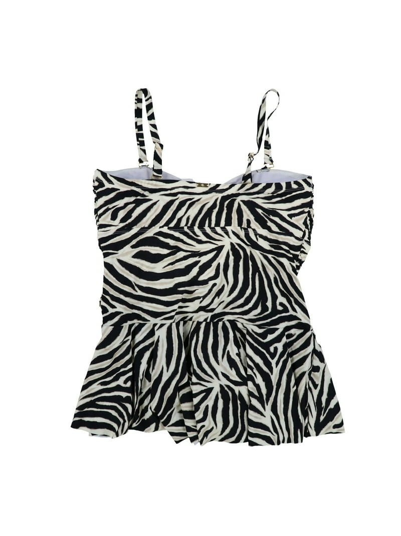 Lauren Ralph Lauren Womens Plus Zebra Print Underwire One-Piece