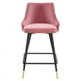 thumbnail image 3 of Hawthorne Collections 25.5" Velvet Tufted Counter Stool in Dusty Rose, 3 of 8