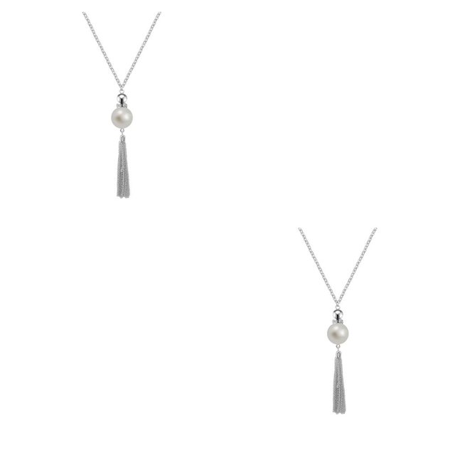 Collar de Cadena de Moda Qarigey Ajustable con Borlas Aleación Única Estilo Simple Plata