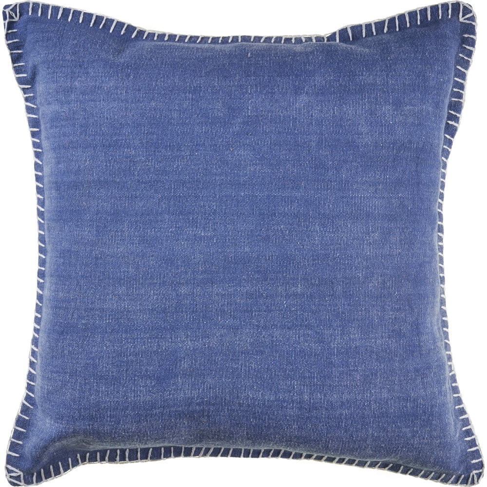Ox Bay Twilight Blue Solid Organic Cotton Square 2 Piece Pillow Feather Filled Set