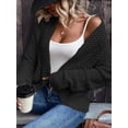 thumbnail image 2 of Womens Casual Sweater Long Sleeve Loose Knit Clothes Fashion Top Black L, 2 of 5