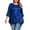 Dark Blue, variant on SuTry Plus Size Womens Crew Neck Tunic Blouse Three Quarter Ruffle Cuff Asymmetric Double Ruffle Hem Loose Flowy Casual Daily Wear Top