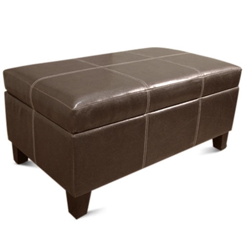 Rectangle Storage Ottoman, Brown