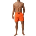thumbnail image 2 of INSPIRE CHIC Men's Shorts Summer Colorful Elastic Waist Drawstring Surfing Board Shorts 34 Orange, 2 of 6