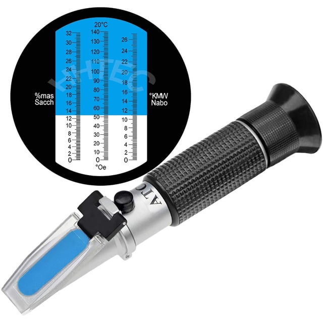 Brix Réfractomètre avec ATC Réfractomètre Numérique Portatif pour Infusion de Bière Vin, Brix 0-32%