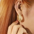 thumbnail image 2 of Alexcraft 925 Sterling Silver Post Hoop Earrings for Women Hollow Oval Hoop Earrings Hypoallergenic U Shaped Hoops Earring for Jewelry Gifts, 2 of 6