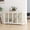 White + MDF, variant on Black Kitchen Sideboard with Sliding Glass Doors, 42" Storage Cabinet Buffet Table with Adjustable Shelves