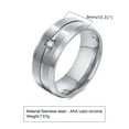 thumbnail image 5 of 8MM Men's Wedding Brushed Band Black Silver Gold Stainless Steel CZ Ring Sz 7-12, 5 of 7