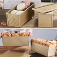 thumbnail image 2 of Pullman Loaf Pan with Lid, 1 Pack Non-Stick Black Bread Loaf Pans for Homemade Bread Carbon Steel Bread Toast Box with Cover for Bakeware Bread Toast Oven Baking Gold, 2 of 5