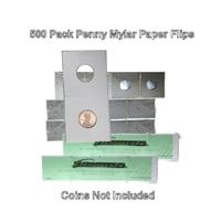 100 PENNY 2x2 Coin Holder Flip Mylar Cardboard Storage Box GUARDHOUSE 19mm