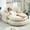 Beige, variant on AENKYO Oversized Chenille Bean Bag Sofa with 5 Pillows, Oval Lazy Floor Sofa with Wraparound Backrest for Adults-Green