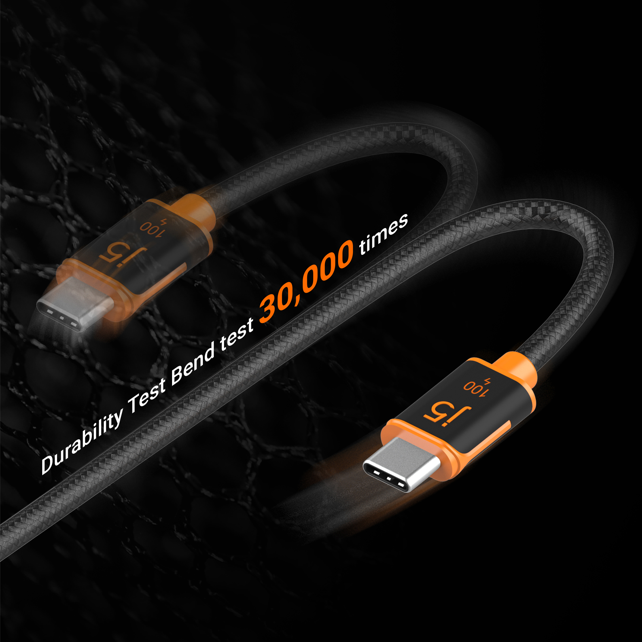 j5create 100W USB-C Sync & Charge Cable, Black photo 6