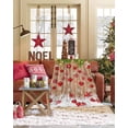 thumbnail image 3 of Red Christmas Balls Flannel Blanket for Bed,Travel and Camping, Berry Candy Socks Vintage Wood Grain Super Soft Cozy Blanket for All Seasons 60" x 80", 3 of 6