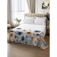 thumbnail image 2 of Poppies Floral Queen Size Flat Sheet, Wrinkleproof & Fadeproof Cooling Flat Bed Sheet Only, Spring Botanical Flowers Summer Breathable Soft Bedding Top Sheets 90 x 102 Inches, 2 of 8