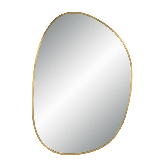 Renwil Camona 42" Tall Irregular Rectangular Oval Mirror, Satin Brass