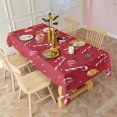 thumbnail image 3 of Red Christmas Candy Cane Pattern Rectangle Tablecloth 60"x120",Waterproof Polyester Rectangle Table Cloth, Wipeable Spillproof Polyester Tablecloth for Dining, Camping, Indoor and Outdoor, 3 of 6