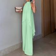 thumbnail image 5 of Women's 2 Piece Sets Asymmetric Sleeveless Crew Neck Tops and Wide Leg Palazzo Pants Beach Vacation Outfits, L, 5 of 6