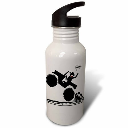 

3dRose GAS IT DUDE CAR image 1 on transparent Sports Water Bottle 21oz