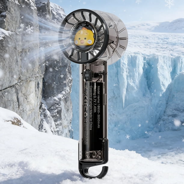 Transparent USB Fan With High Airflow Quiet Operations And Colorful Lights Portable Outdoor Handheld Fan