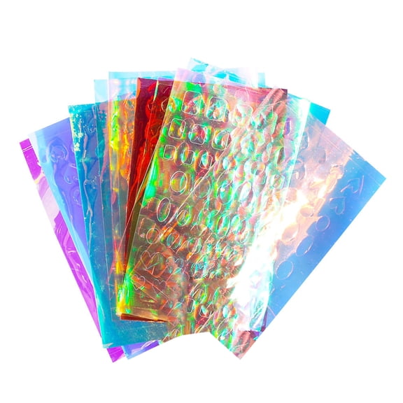 UDIYO 10Pcs/11Pcs/16Pcs Nail Ice Sticker Aurora Effect Reflective Colorful Foil Film Sparkling Glass Ice Cube Decoration for Manicure