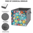 thumbnail image 4 of Collapsible Oxford Fabric Storage Cubes with Handles, Large Mid Foldable Oxford Cloth Bins Set of 2/6, Closet Organizers - Colorful Ditsy Floral Print Christmas Tree, 4 of 6