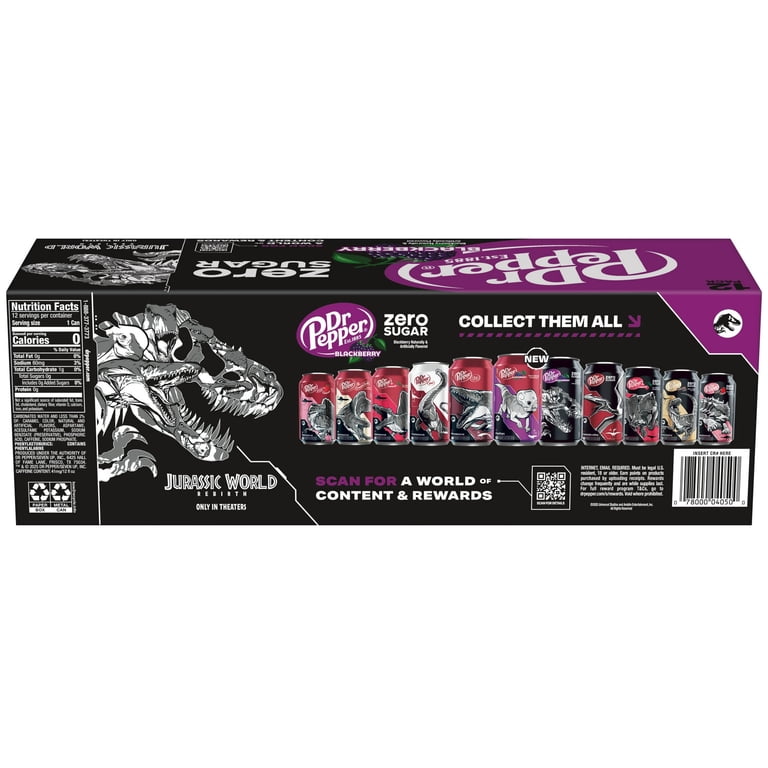 Dr Pepper Blackberry Zero Sugar Soda, 12 fl oz, 12 Pack Cans
