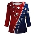 thumbnail image 4 of WERYOUNG Casual Patriotic Graphic T Shirt For Women 250th Anniversary Celebration T-Shirts 3/4 Sleeves Crew Neck Tee Outdoor Activities Comfortable Top, 4 of 4