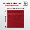 thumbnail image 3 of 4 Pack Premium Red WashCloth and Face Towels, 13x13 100% Cotton - Infinitee Xclusives, 3 of 12