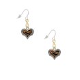 thumbnail image 2 of Delight Jewelry Two-tone Enamel Tiger Print Heart Gold Tone Infinity French Earrings, 2 of 4