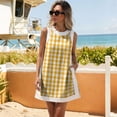 thumbnail image 5 of Short Sets Women 2 Piece Outfits Summer Crew Neck Tank Top and Shorts Set Sleeveless Cute Matching Sets Lounge Wear Yellow 2XL, 5 of 7