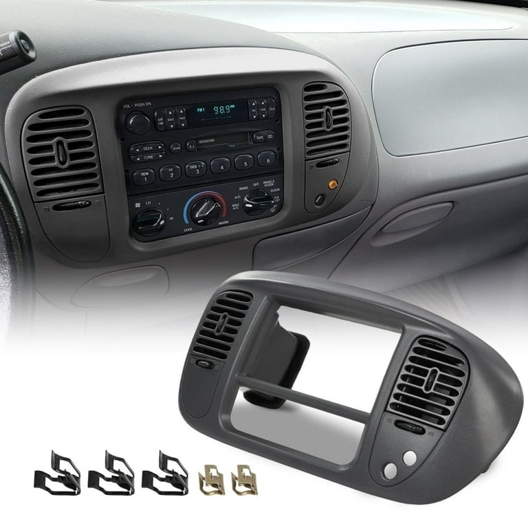 G Plus Center Dash Radio Bezel Fit for Ford F150 1997 2003 Expedition Dashboard Dash Cover Gray