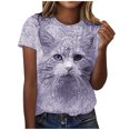 thumbnail image 1 of Pompotops T-Shirt à Manches Courtes et Col Rond Imprimé Mode pour Femmes, 1 of 6