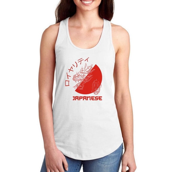Japanese Dragon Royalty Racerback Tank Women -Image by Shutterstock, Female Medium