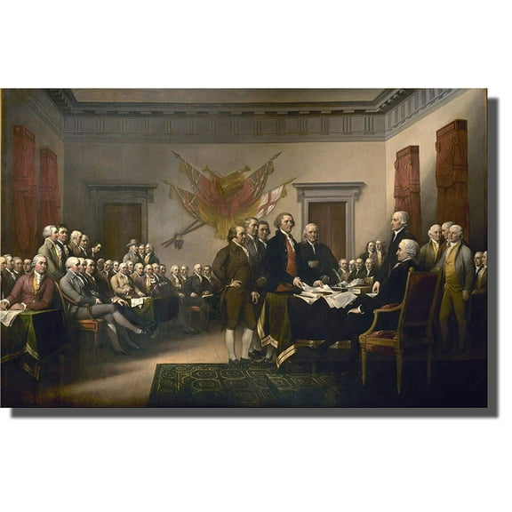 Declaration of Independence Picture on Stretched Canvas, Wall Art Decor Ready to Hang!.