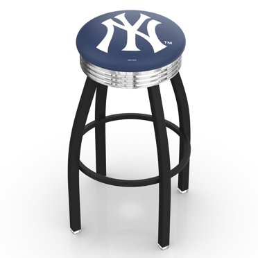 New York Yankees 30" Swivel Counter Stool with Chrome Accent