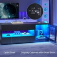 thumbnail image 6 of 39.4" Lift Top Coffee Table with Storage, Modern LED Coffee Table with 2 Drawers & Display Cabinet, Center Table with Large Open Shelf for Living Room, Black, 6 of 8