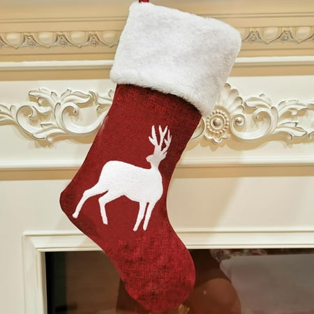 

Home Decor 2PC Christmas Pendant Large Deer Pattern Socks Gift Bag Room Decor Wall Bedroom Bathroom Kitchen Living Room