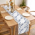 thumbnail image 3 of Blue Flowers Table Runner - 36 Inch Long, Kitchen Dining Table Runner Dresser Scarves, Spring Modern Simple Botanical Floral Plants Farmhouse Decor for Coffee Tables Wedding Party Banquet, 3 of 8