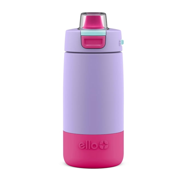 Botella de agua Ello Kids Colby de acero inoxidable, 350 ml, color lila