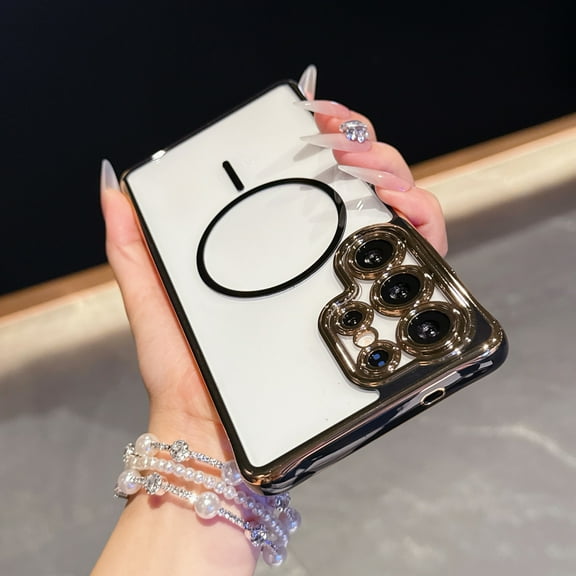 Allytechgroup for Samsung Galaxy S25 FE Case, [Compatible with Magsafe] Shock-Absorbent Magnetic TPU Shockproof Protective Case Cover Dust/Dirt Proof Flexible Lightweight Non-Slip, Black