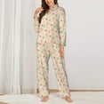 thumbnail image 2 of Daiia Colorful Starfish for Women's Long-Sleeved Pajama Set – Soft & Comfortable Sleepwear Button-Up Pajamas Cozy Lounge Wear-XX-Large, 2 of 7
