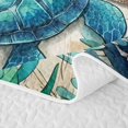 thumbnail image 5 of spefrowx Vintage Turtle Quilt Full for Women, Teal Mandala Starfish Coastal Floral Full Bedspread Sets, 3 Pieces, 5 of 7