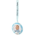 thumbnail image 3 of Northlight Baby's First Christmas Photo Ornament with European Crystals - 3" - Blue and Silver, 3 of 5
